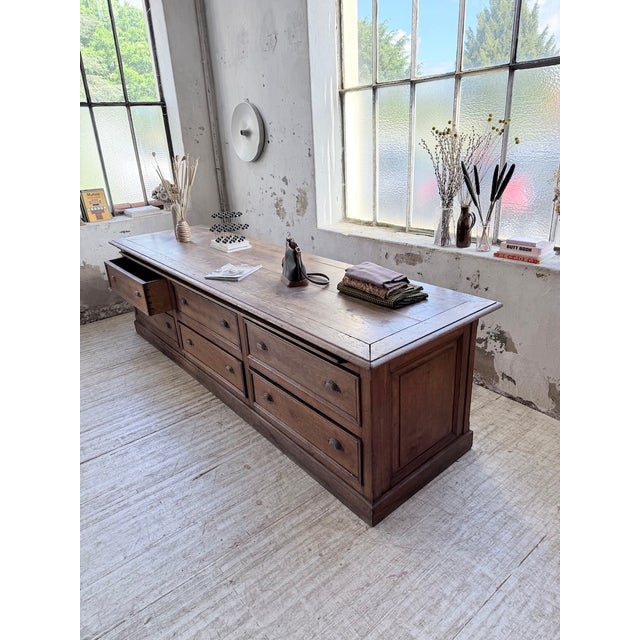 Wood Oak Silk Counter, 1900s For Sale - Image 7 of 18