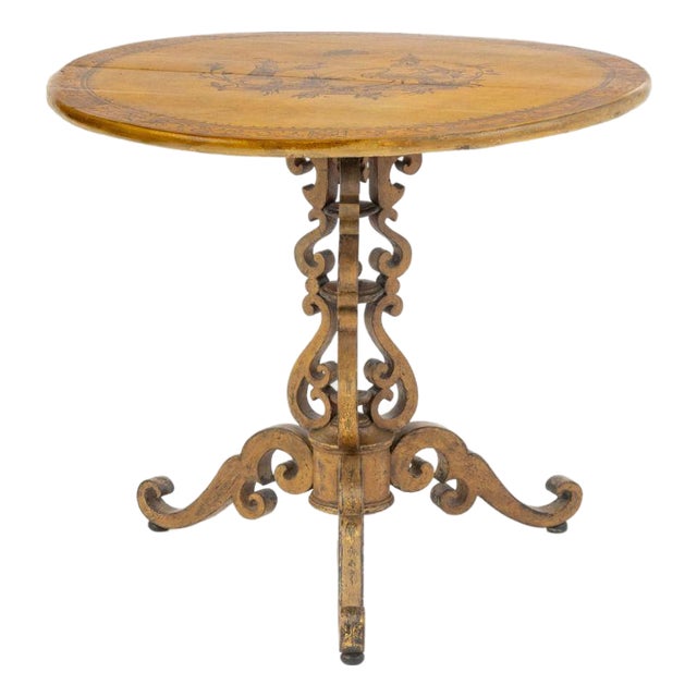 Chinoiserie Yellow Painted Occasional Table For Sale