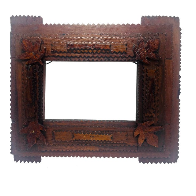 Antique Tramp Art Frame For Sale