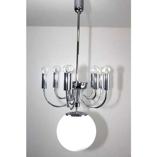 Opaline Glass Chandelier, 1920s For Sale - Image 11 of 13