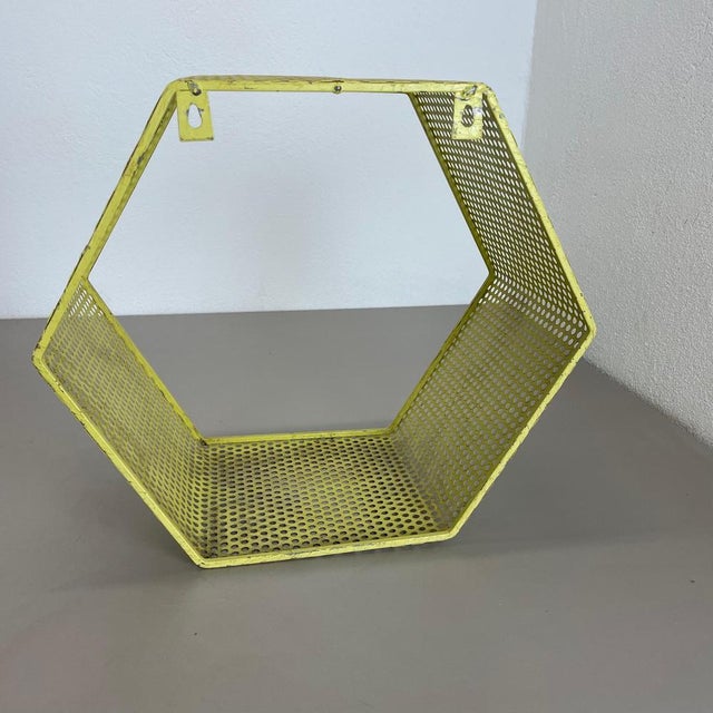 Small Yellow Cube Form Wall Unit attributed to Mathieu Matégot, 1950 For Sale - Image 15 of 18