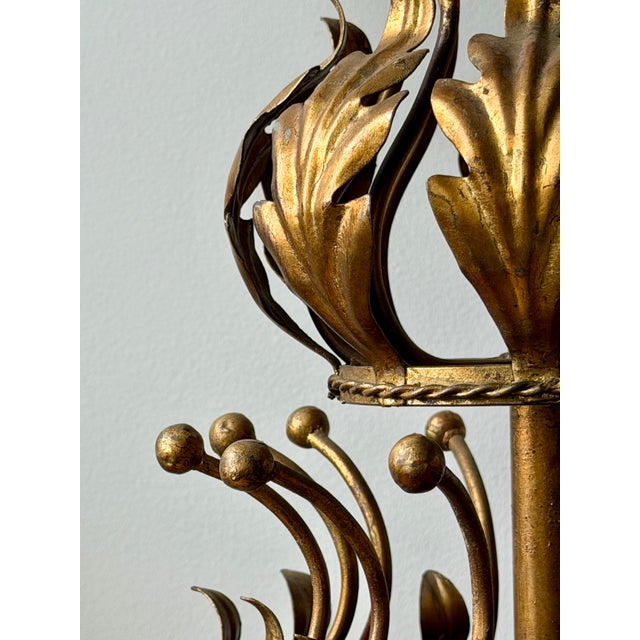 Mid 20th Century Italian Gilt Tole Table Lamp With Marble Base, 33” H, Mid-Century For Sale - Image 11 of 11