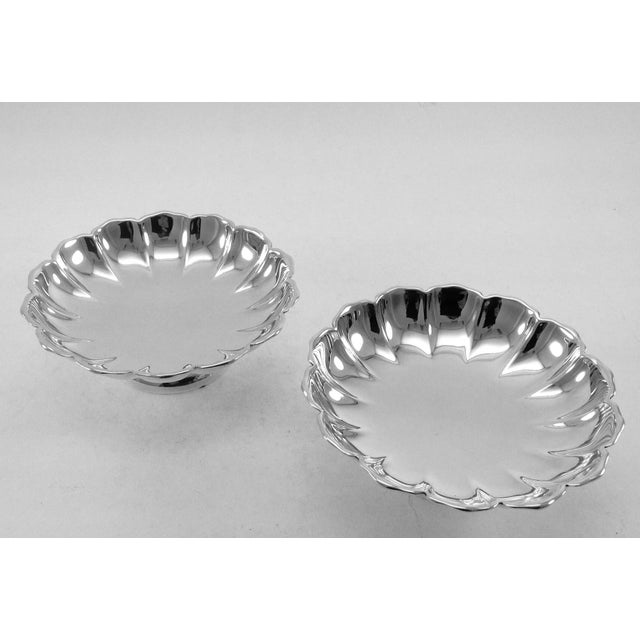 English 1970’s Vintage/New James Dixon & Sons Silverplate Sweet Dishes Fluted on a Circular Foot- A Pair For Sale - Image 3 of 10