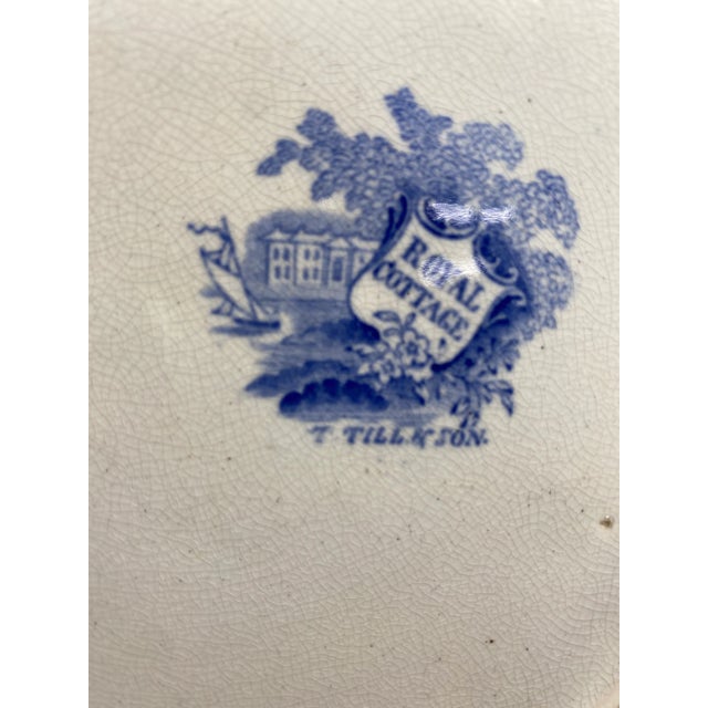 Mid 19th Century Blue & White English Staffordshire Transferware Plates- Set of 5 For Sale - Image 4 of 13