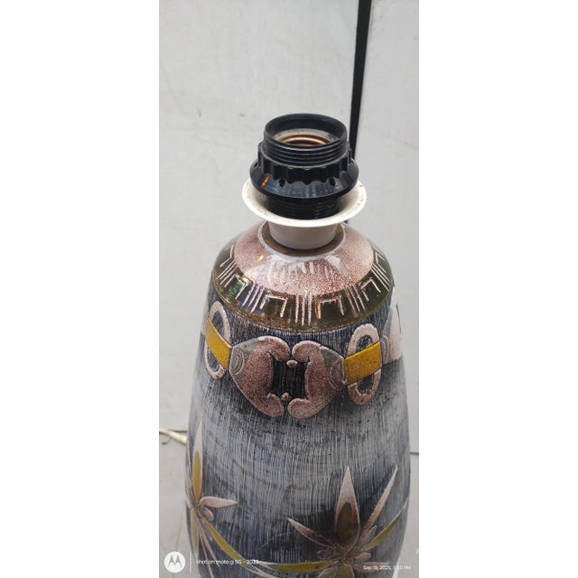 Tilgmans Keramik Swedish Ceramic Table Lamp | Artist Signed a.z. 1964 | Scandinavian Modern For Sale In Las Vegas - Image 6 of 7