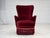 Danish Armchair in Cherry-Red Velour with Ash Legs, 1970s For Sale - Image 17 of 17