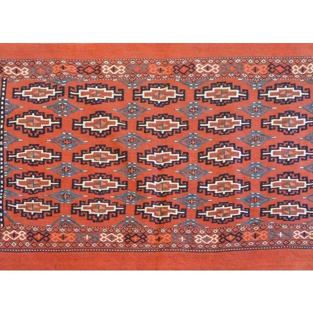 A wonderful early 20th century Persian Turkoman flat-weave bag face with embroidered diamonds and across the field woven...