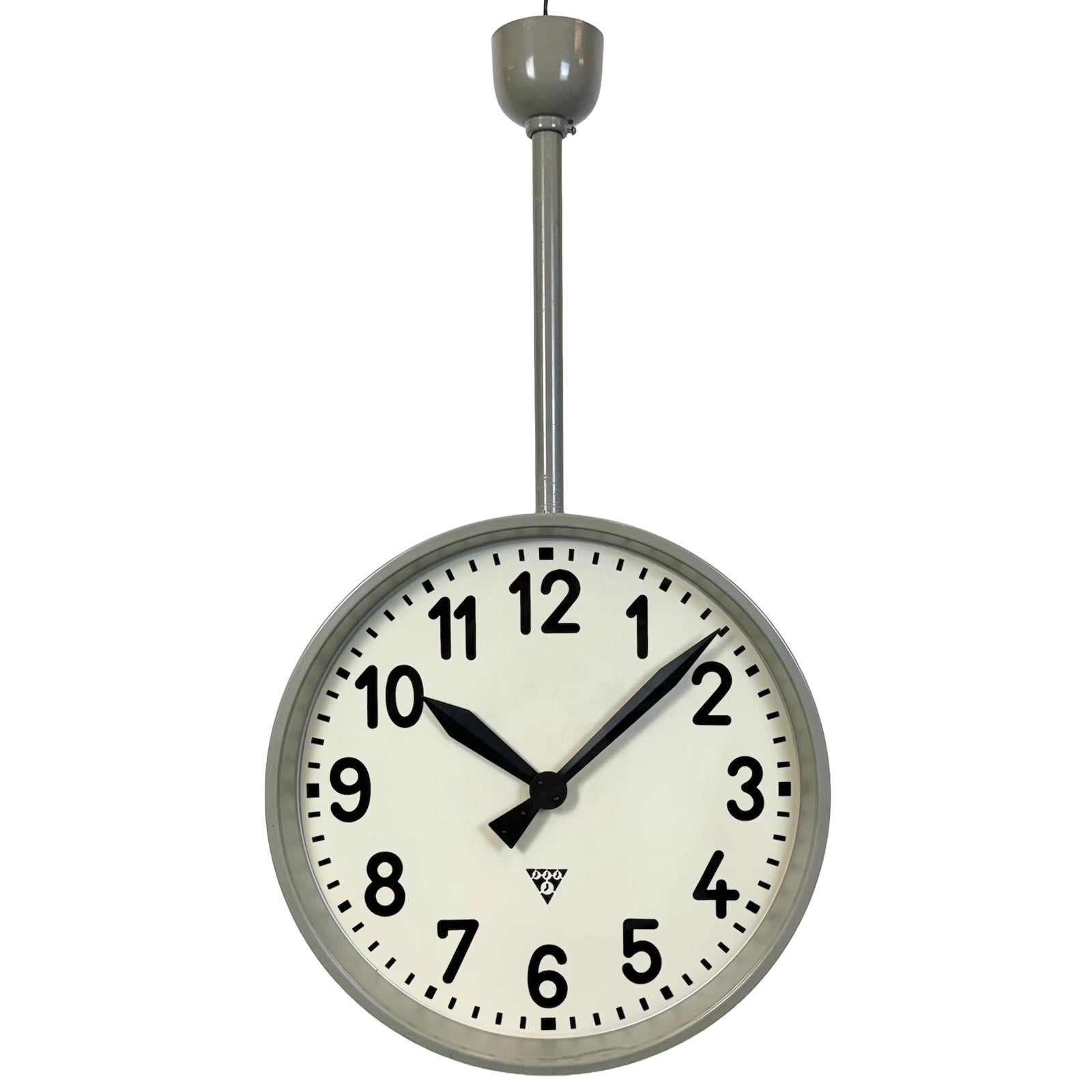 Large Industrial Double Sided Railway Clock from Pragotron, 1960s