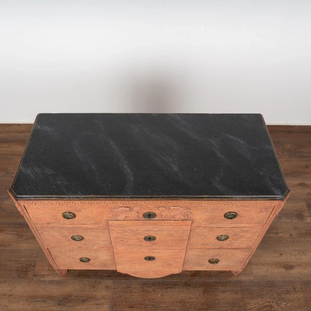 Painted Pine Gustavian Chest of Three Drawers, Sweden Circa 1840-60 For Sale - Image 4 of 12