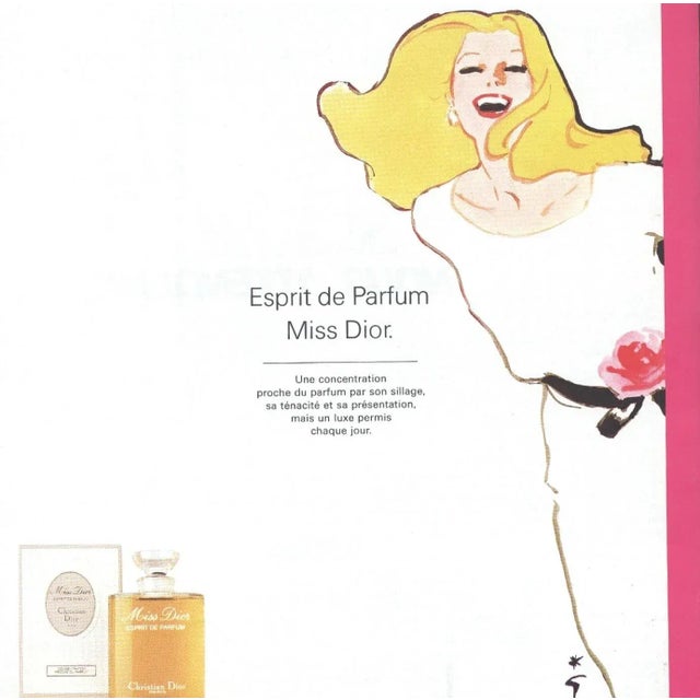 Contemporary 1985 Vintage French Christian Dior Perfume Advertisement Print For Sale - Image 3 of 3