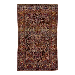 Antique Kerman Persian Wool Rug With a Multicolored Allover Floral Design For Sale