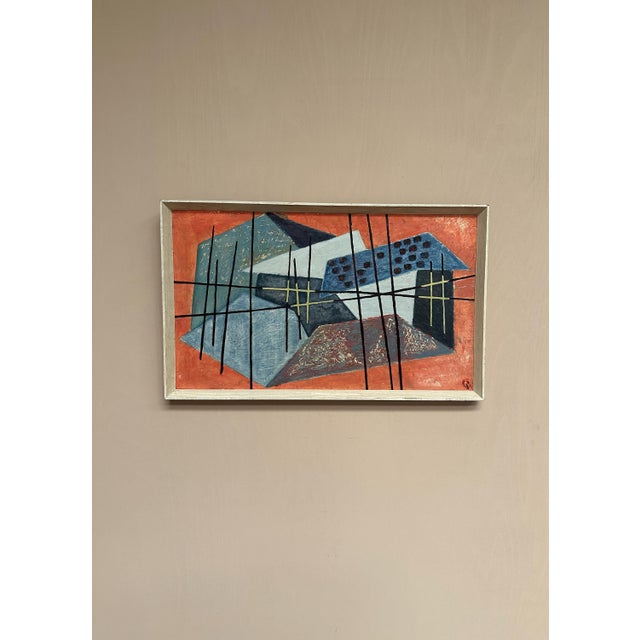 Abstract Composition, 1950s, Oil Painting on Panel, Framed For Sale - Image 11 of 18