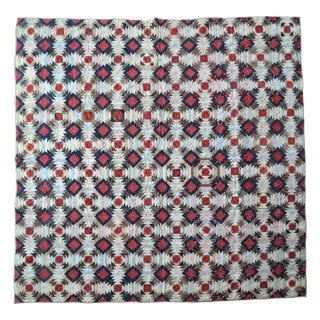 Early 1900s Pineapple Log Cabin Quilt For Sale
