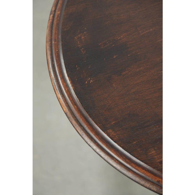Wood Antique Round Carved Side Table For Sale - Image 7 of 13
