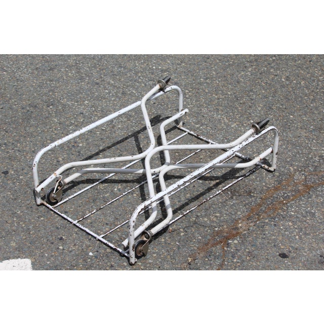 Vintage White Metal Foldable Table, 1970s For Sale - Image 11 of 18