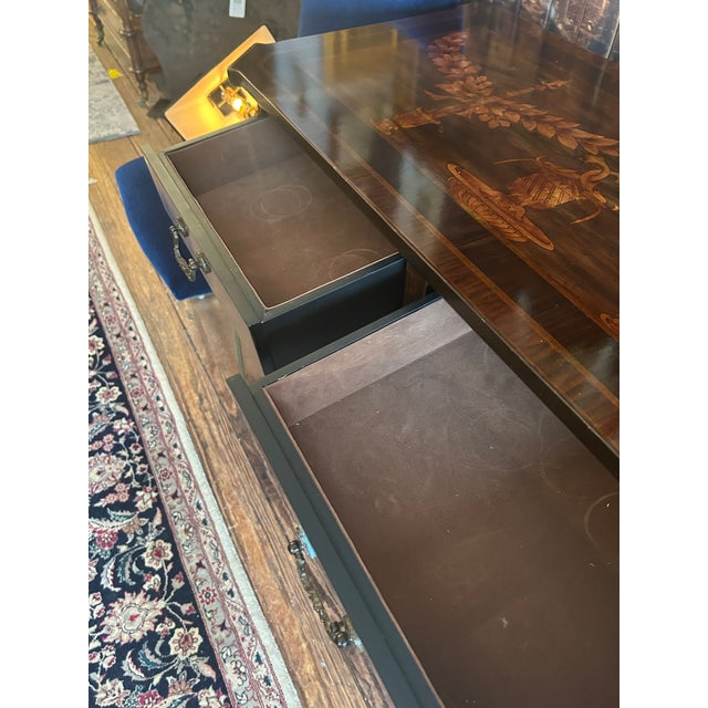 Marquetry Style Neoclassical Cabinet Console For Sale - Image 11 of 12
