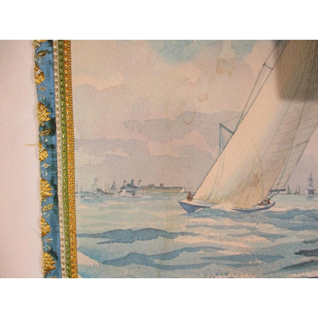 Paint Yngve Edward Soderberg Watercolor Yacht Race Circa 1960s For Sale - Image 7 of 9