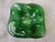 Chunky vintage hand blown, Blenko style, green glass catchall, ashtray. The underside is slightly textured, top smooth...