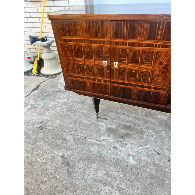 Mid-Century Modern French Art Deco Macassar Ebony Sideboard or Credenzas 1940s For Sale - Image 3 of 12