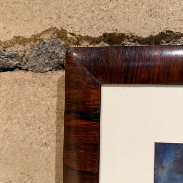 1970s 1970s MCM Guatemalan Artwork Oil Painting Brazilian Rosewood For Sale - Image 5 of 11