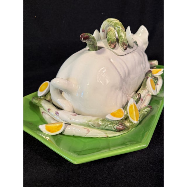 Kelly Green Ceramic Vintage Italian Majolica Pig-Form Soup Tureen For Sale - Image 8 of 12