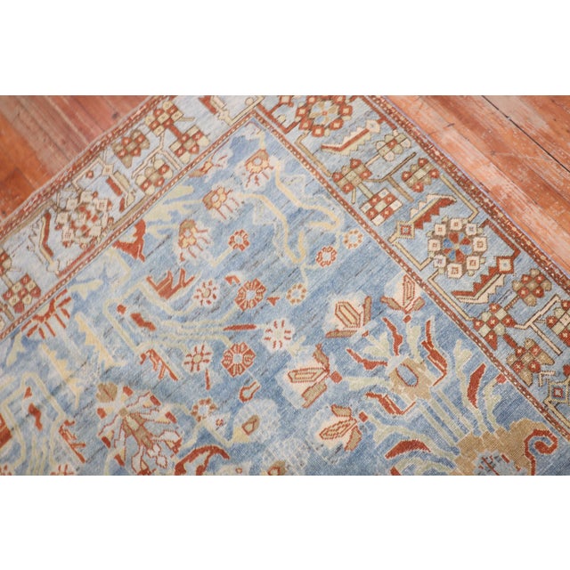 Textile Zabihi Collection Sky Blue Antique Persian Malayer Rug - 6'4" x 12'4" For Sale - Image 7 of 10