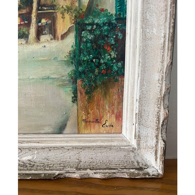 Antique French Village Oil Painting For Sale In San Francisco - Image 6 of 8