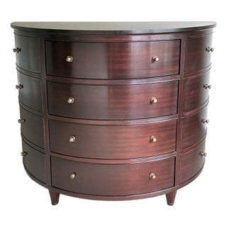 Late 20th Century "Jefferson" Mahogany Demilune Commode Chest For Sale