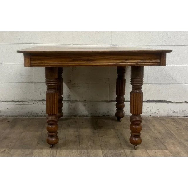 Vintage English Oak Pub Table Dining Table For Sale - Image 4 of 9