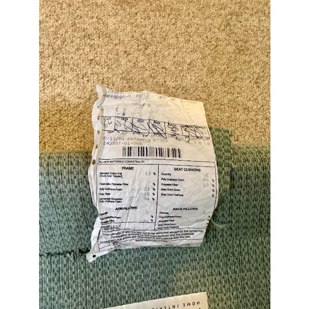 Ethan Allen Classic Rolled Arm Skirted Sofa in Aqua Texturized Woven Fabric For Sale - Image 12 of 12