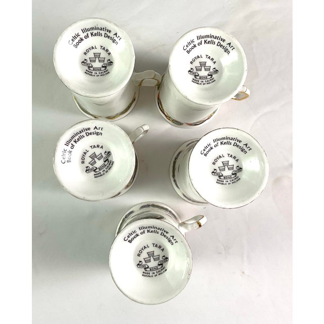 Royal Tarra Book of Kells-Fine Bone China Footed Coffee Cups – Set of 5 For Sale - Image 4 of 8