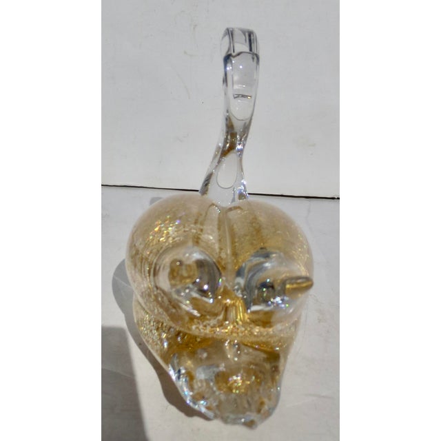 Gold fleck blown crystal Swan from Marcolina, Sweden. Signed to the base marcolina Sweden and serial number 041-13. Gold...