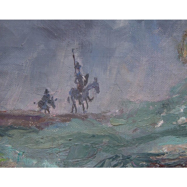 Stefan Brzozowski, Landscape with Don Quixote, 1950s, Oil Painting on Canvas For Sale - Image 3 of 9