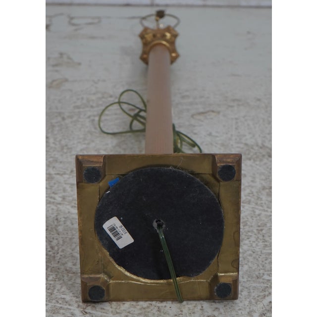 Ethan Allen Column Style Metal Floor Lamp For Sale - Image 9 of 9