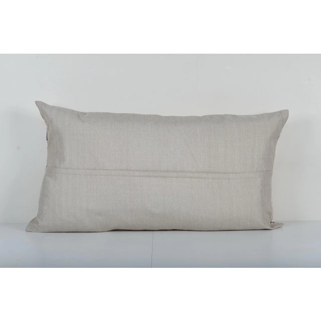 1990s Suzani Lumbar Pillow Cover 24'' X 43'' For Sale - Image 5 of 5