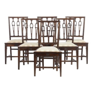 19th Century D. Maria Chairs in Chestnut Wood, Set of 6 For Sale