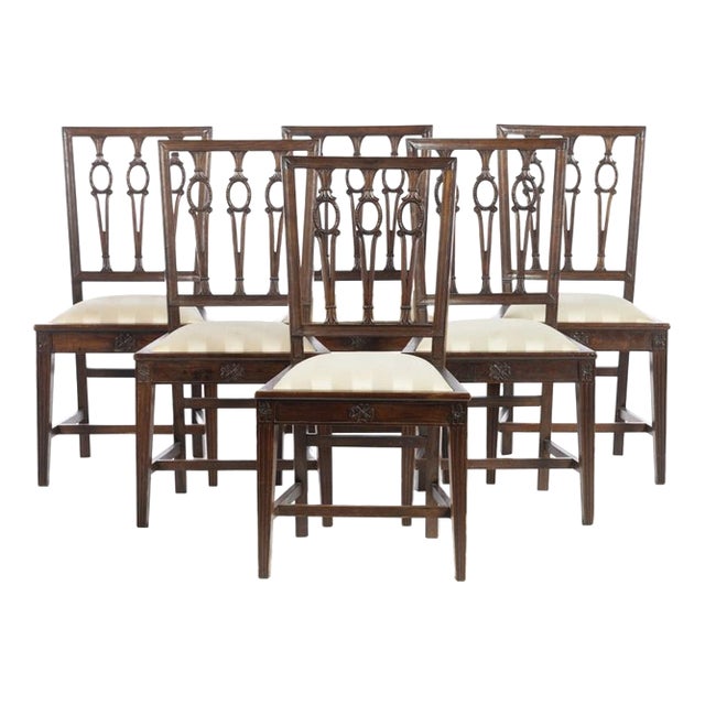19th Century D. Maria Chairs in Chestnut Wood, Set of 6 For Sale