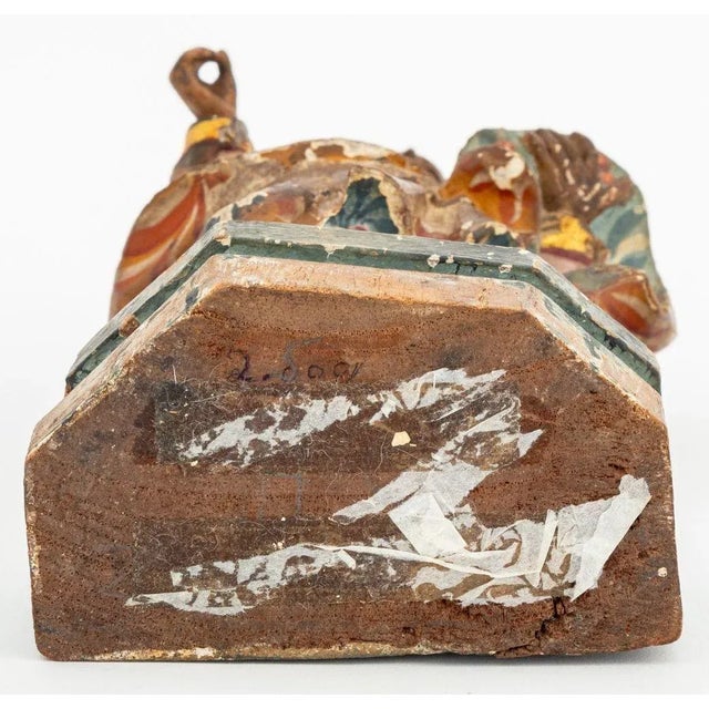Standing Saint Painted & Carved Wood Sculpture For Sale In New York - Image 6 of 6