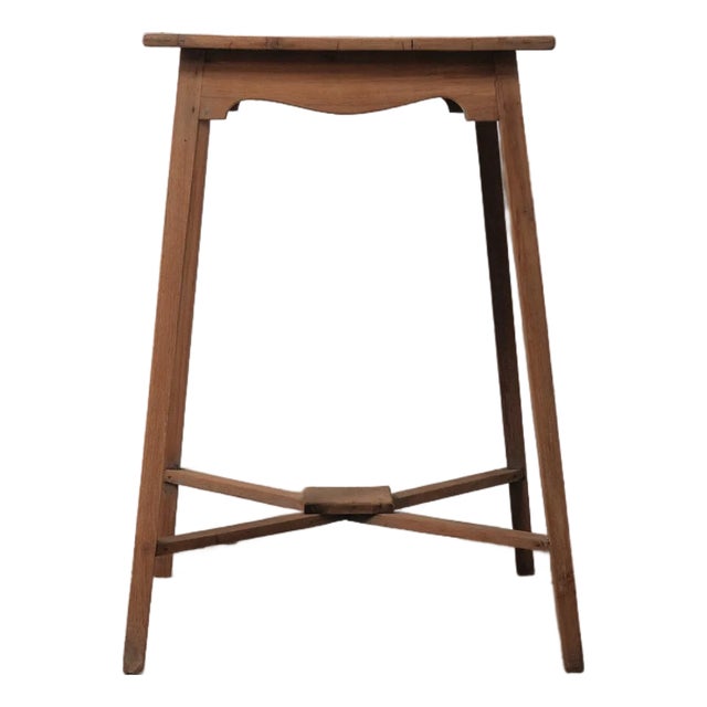 Late 20th Century Rustic Slat Top Wooden Table For Sale