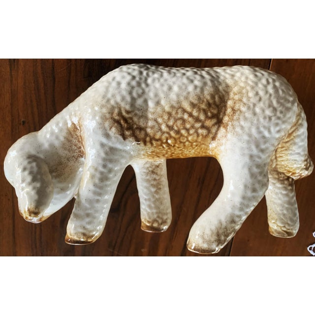 Large Ceramic Lamb or Sheep Figurine, 1960s For Sale - Image 3 of 12