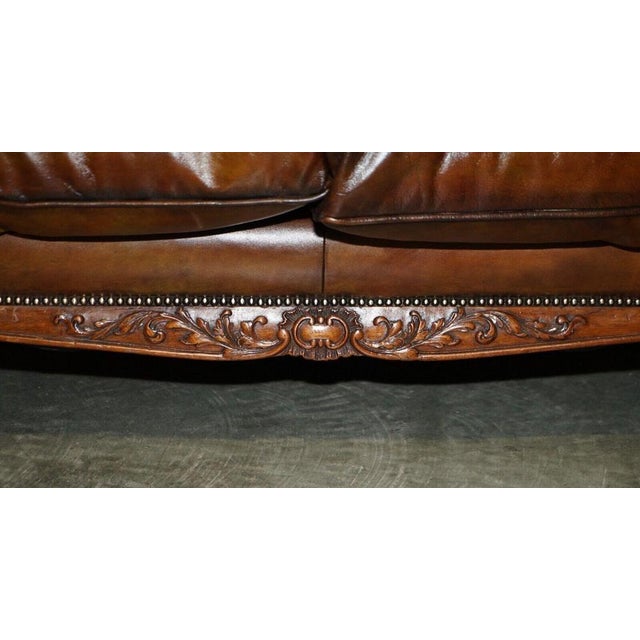 Victorian Claw & Ball Foot Brown Leather Chesterfield Sofa from Howard & Sons For Sale - Image 10 of 18