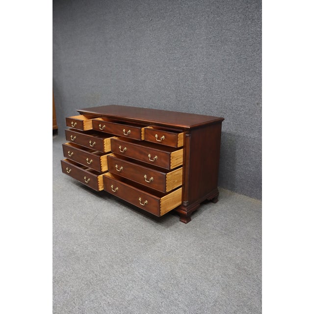 Henkel Harris Chippendale Style Mahogany 12-Drawer Dresser, 2000 For Sale - Image 10 of 13