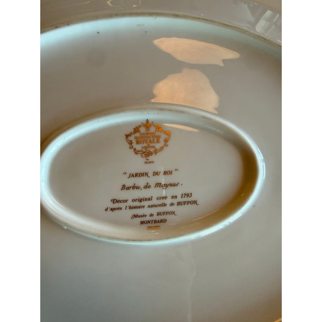Early 20th Century Tray Creamer and Sugar Ancienne Manufacture Royale De Limoges “Jardin Du Roi” Platter With Sugar & Creamer — 3 Pieces For Sale In New York - Image 6 of 7