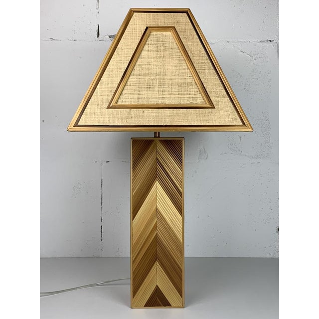 Mid-Century Pencil Reed, Rattan, Bamboo and Brass Coastal Table Lamp, 1970s For Sale - Image 17 of 17