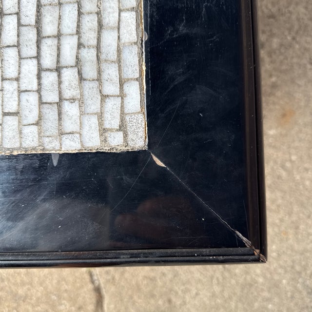 Sculpture Materials Large Mid-Century Modern Mosaic Tile Top Coffee Table, Designer Unknown For Sale - Image 7 of 9
