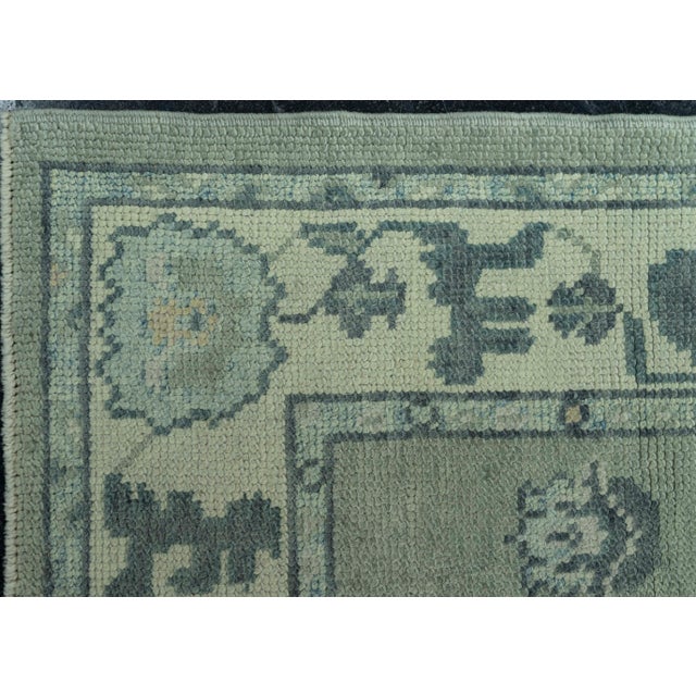Turkish Oushak Rug 3' x 10'2" #19086 For Sale - Image 4 of 8