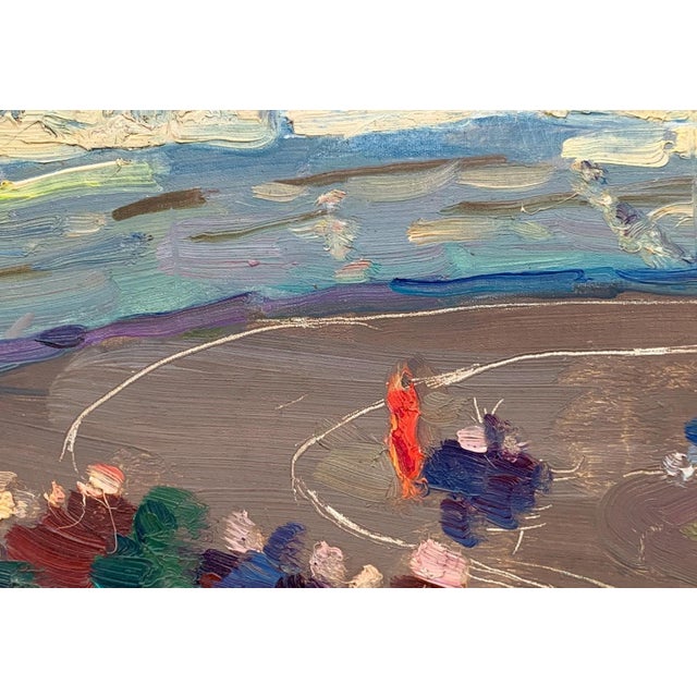 Sports Competition Oil Painting Original Socialist Realism Art Ukrainian Artist Sokolovsky G. 16-23 1960s For Sale - Image 4 of 6