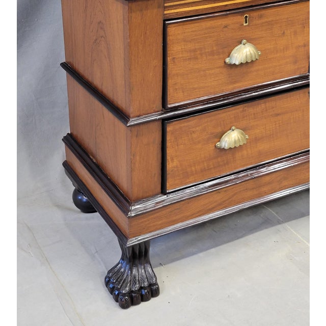 Antique Circa 1900 Anglo Indian Teak and Rosewood Mirrored Cabinet With Inlay For Sale In Denver - Image 6 of 12