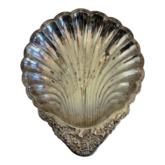 Vintage Godinger Silverplate Shell Dish For Sale
