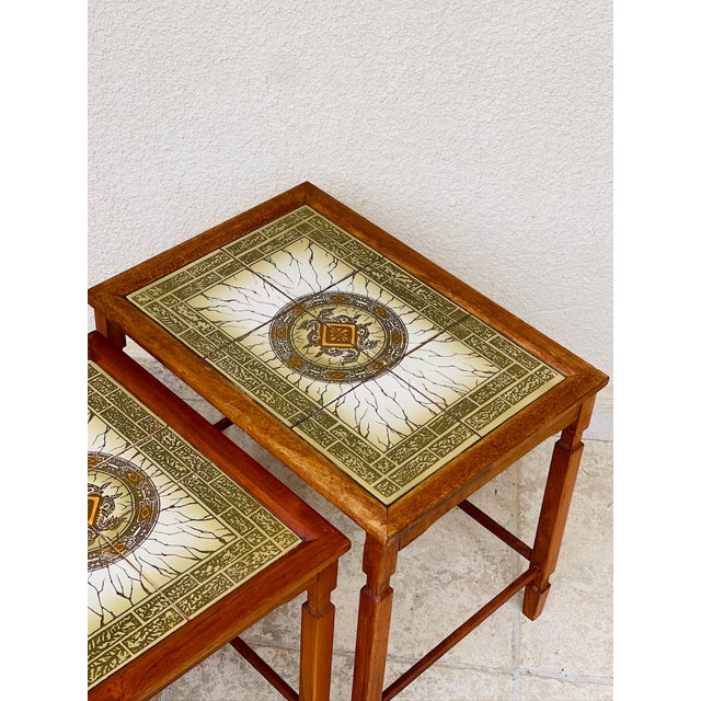 Danish Nesting Tables in Teak and Ceramic, 1960s, Set of 3 For Sale - Image 13 of 18